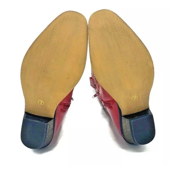 Lime Light Vtg Red Embroidery Studded Cowboy Boots Rare - Picture 9 of 12